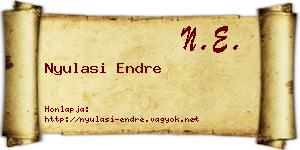 Nyulasi Endre névjegykártya